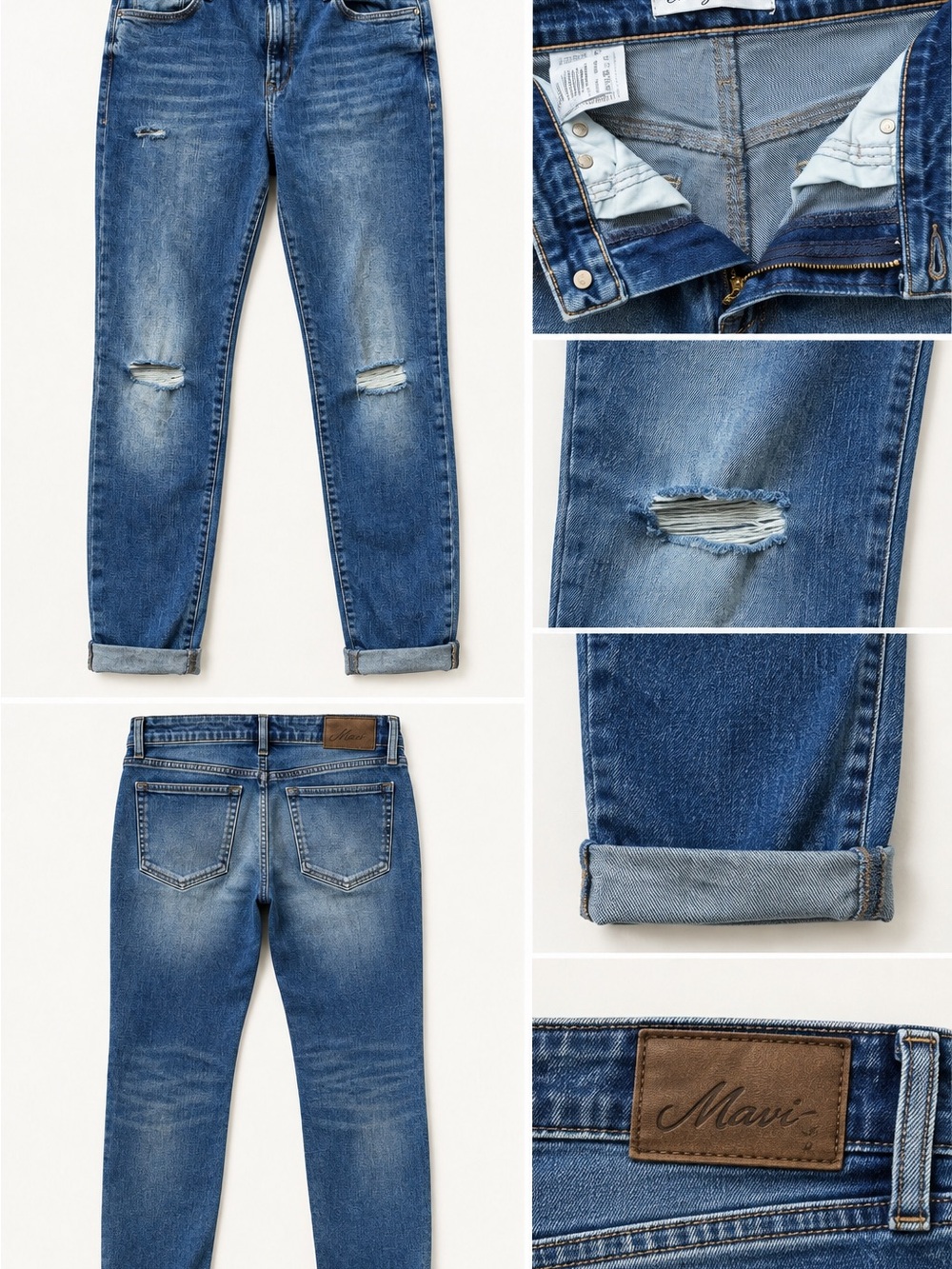 Mavi Lucy Skinny Ripped Jeans - Faded Blue